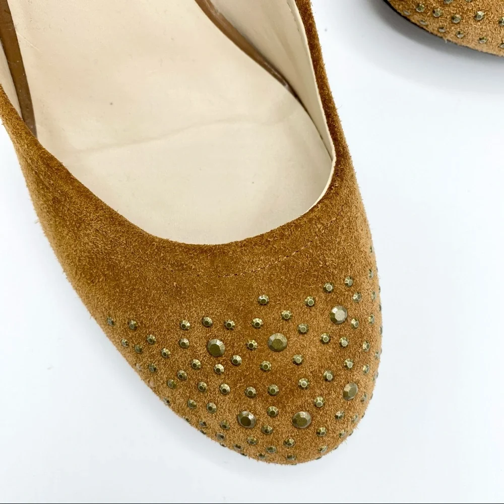 Franco Sarto Zinc Embellished Suede Wedges Size 10